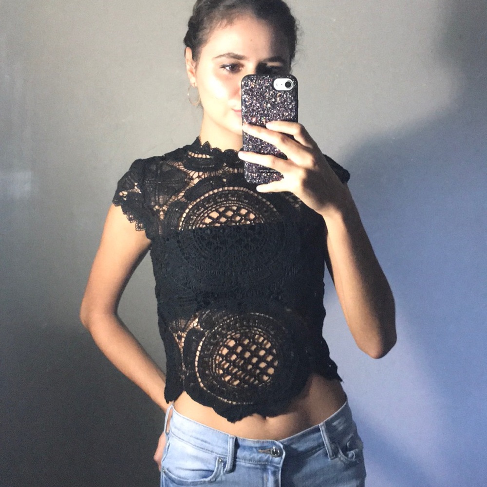Black Knitted Blouse